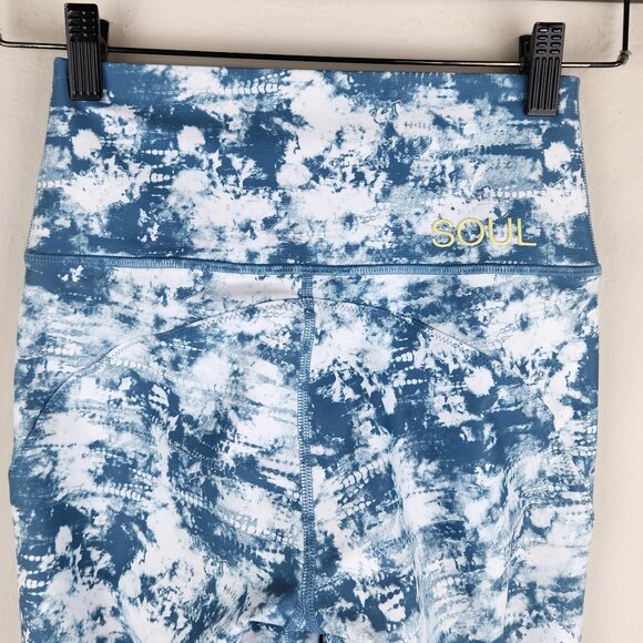 Soul by SoulCycle Contour Tie Dye Leggings Blue White sz S EUC - Picture 4 of 8